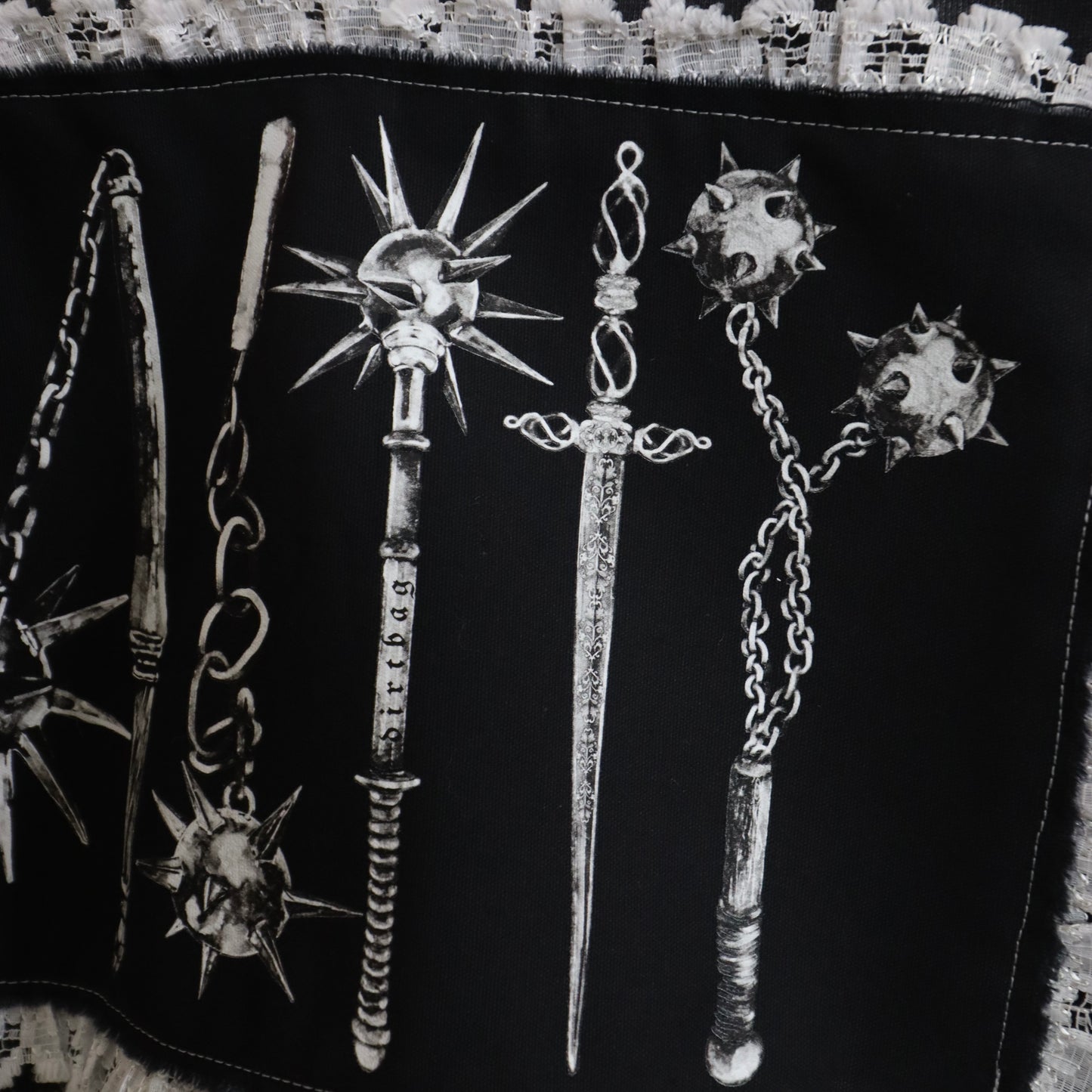 Decorative weapon patch crop top