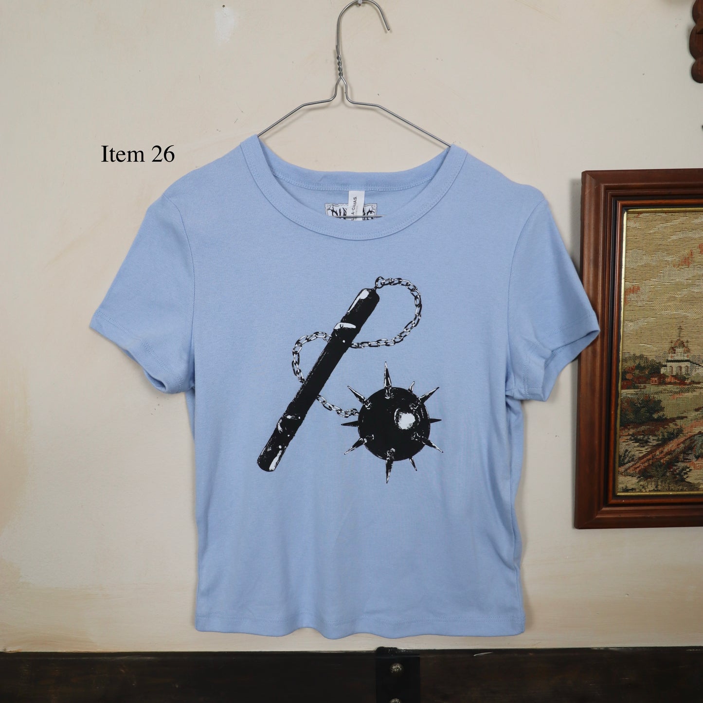 ✶SAMPLE SALE✶ Item 26: Flail Blue fitted T-Shirt ✶ Sizes Available: XXL, XS, L
