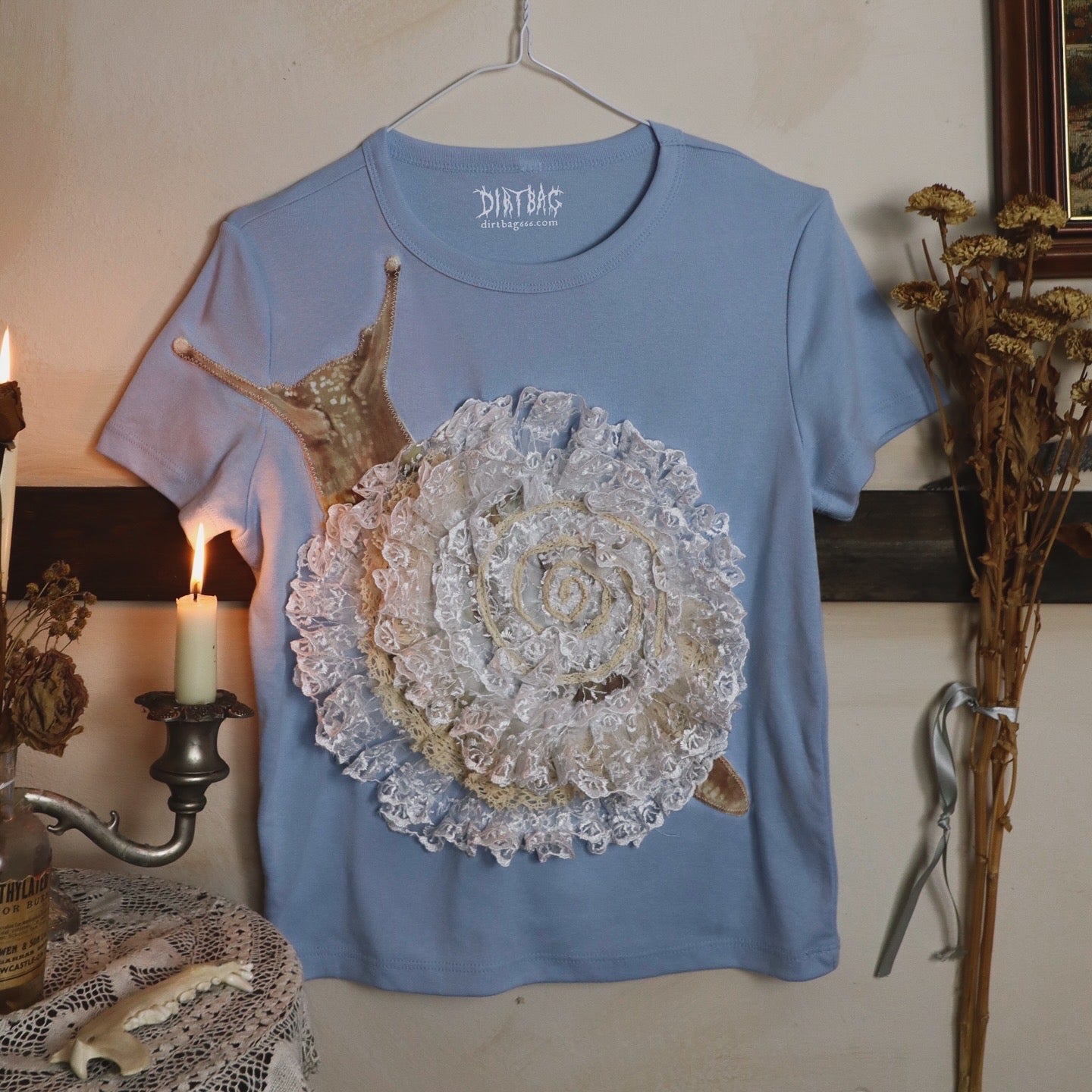 Camiseta de bebé caracol (azul)