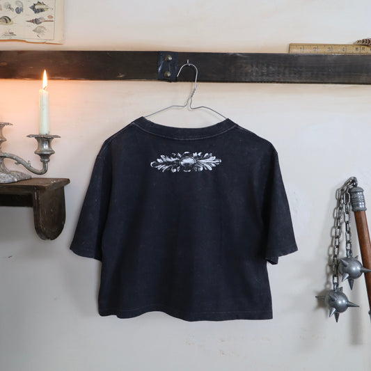 Decorative weapon patch crop top