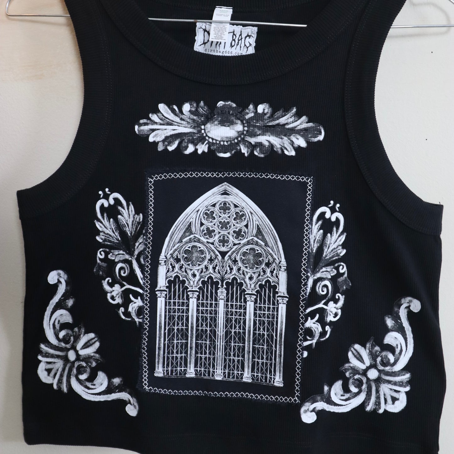 Adorned ribbed crop tank