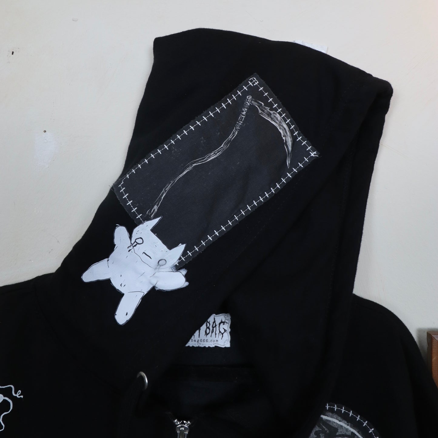 ✶SAMPLE SALE ✶ Item 7: Cropped Patch Hoodie with Ruffle Trim  ✶ Size: M