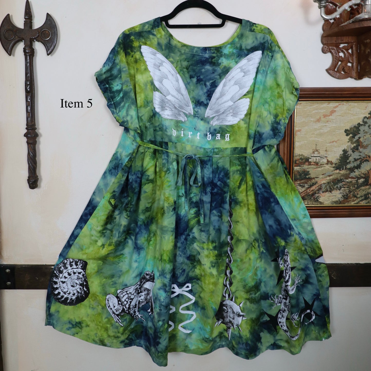 ✶SAMPLE SALE ✶ Item 5: Tie-dye green smock dress  ✶ Size: UK 10