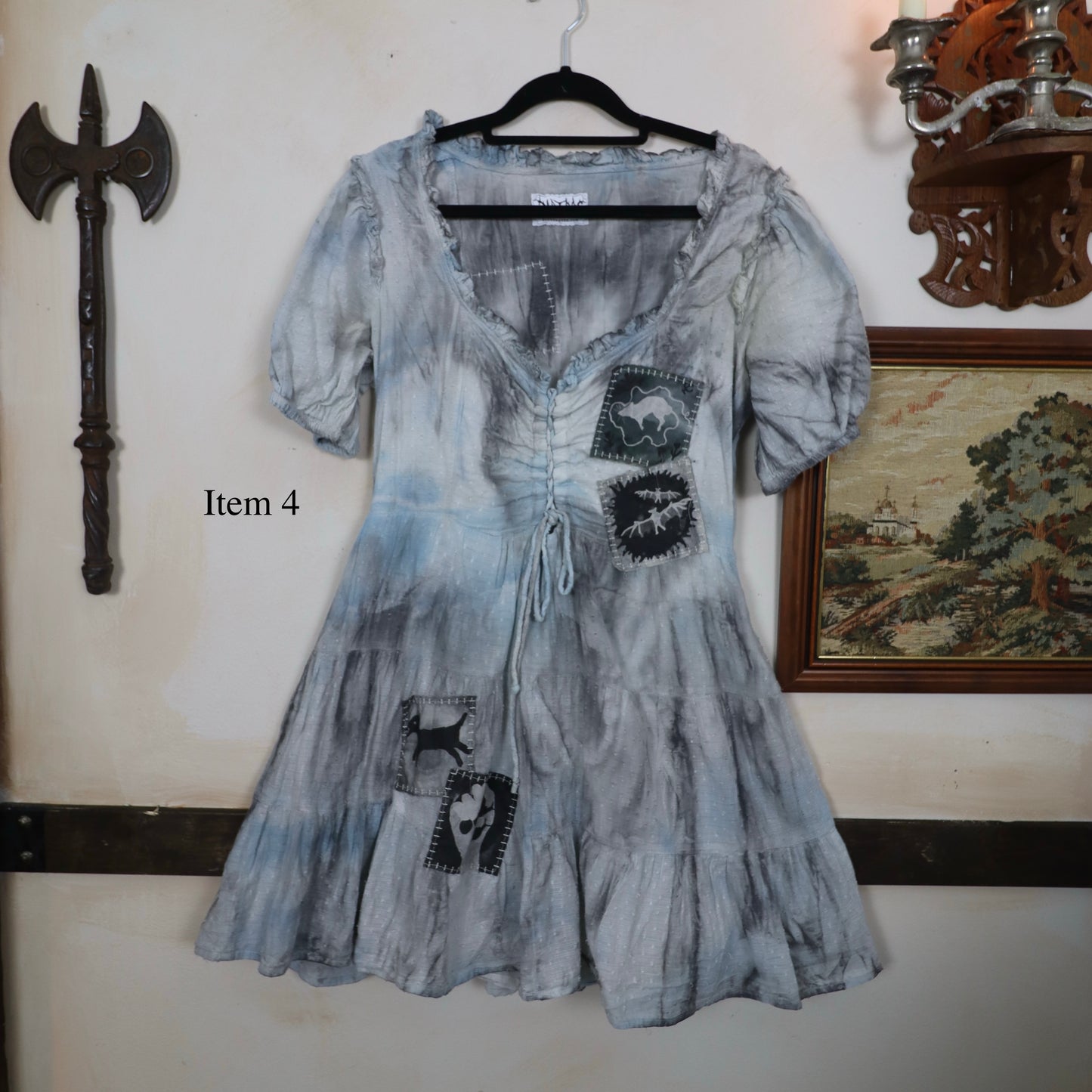 ✶SAMPLE SALE ✶ Item 4: Tie-dye patched dress  ✶ Size: UK 10