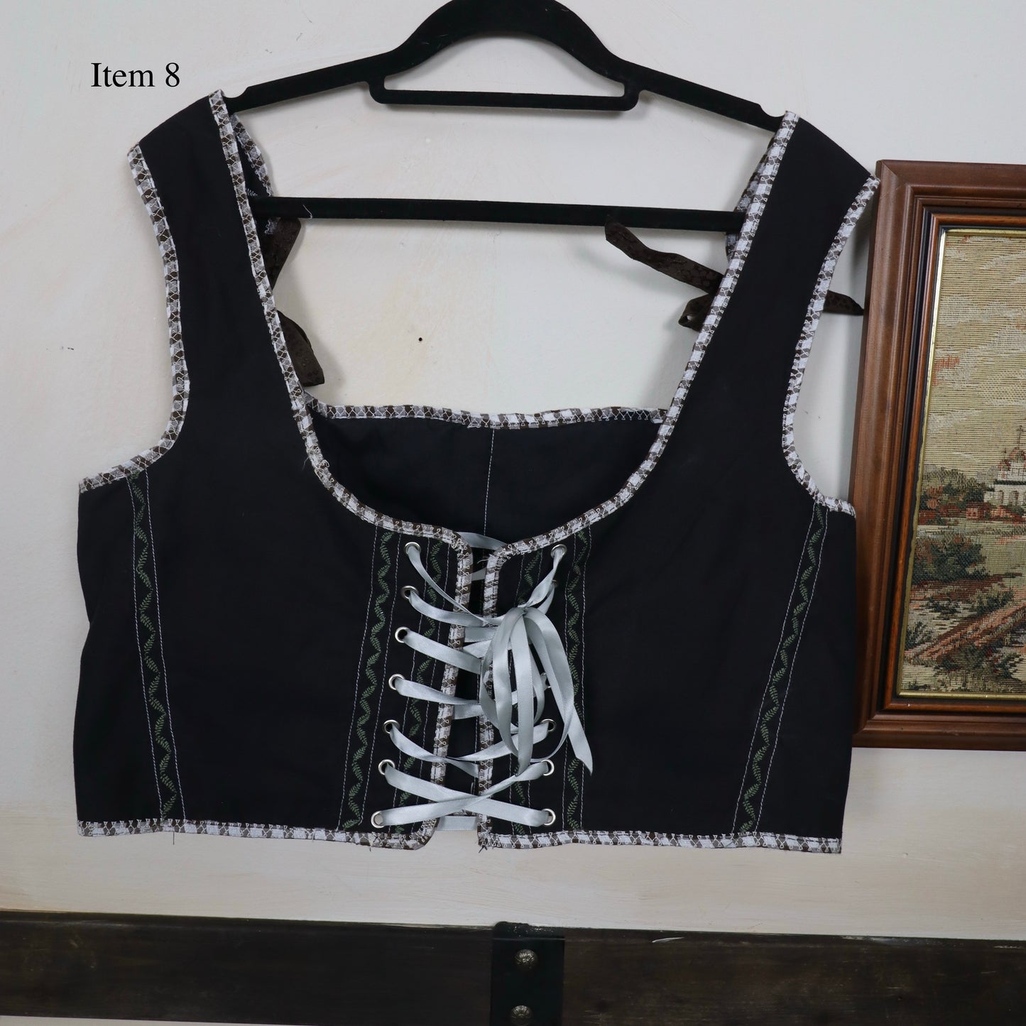 ✶SAMPLE SALE ✶ Item 8: Buffalo cross-stitch Corset  ✶ Size: UK 14