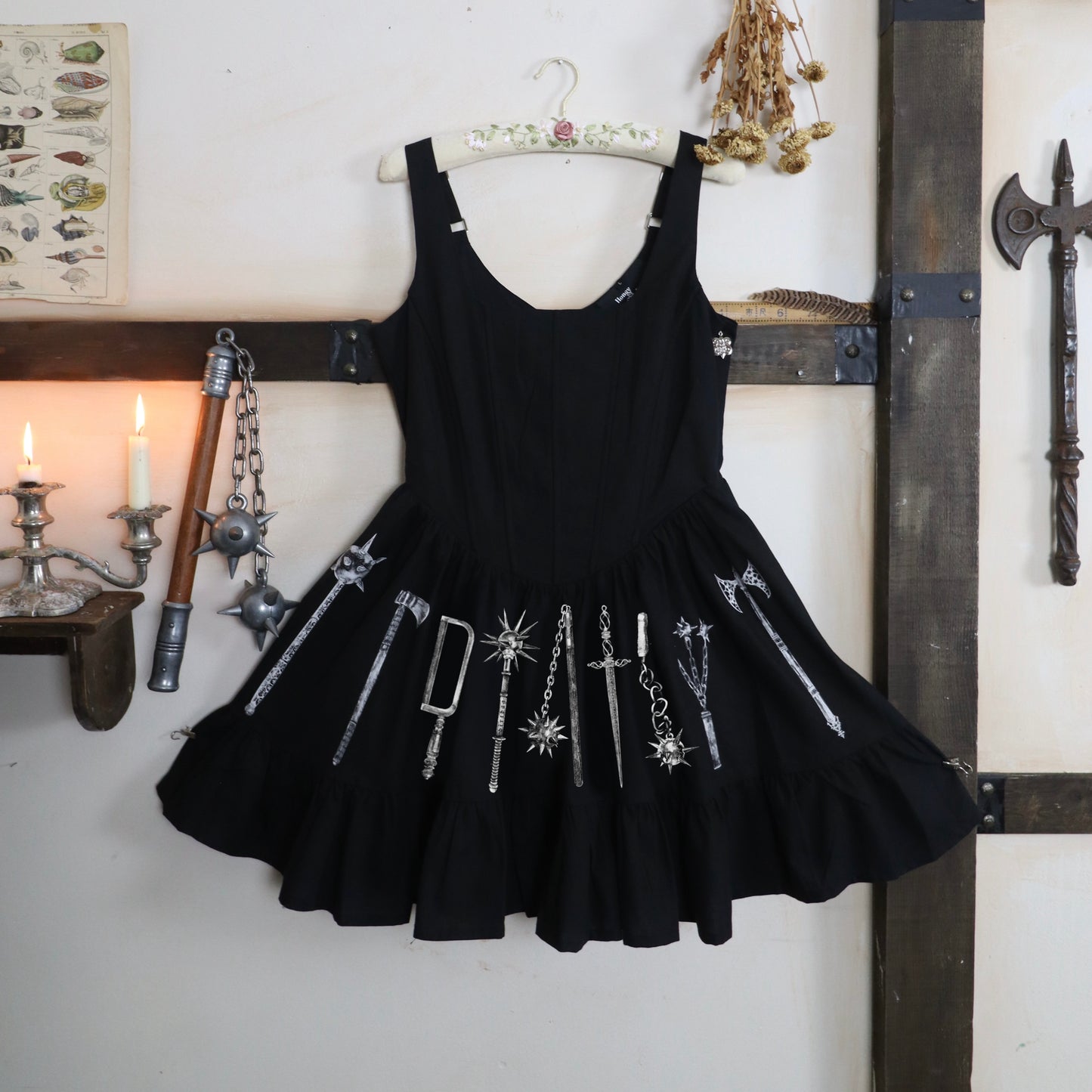 ✶Letum Mini weapon print Dress✶