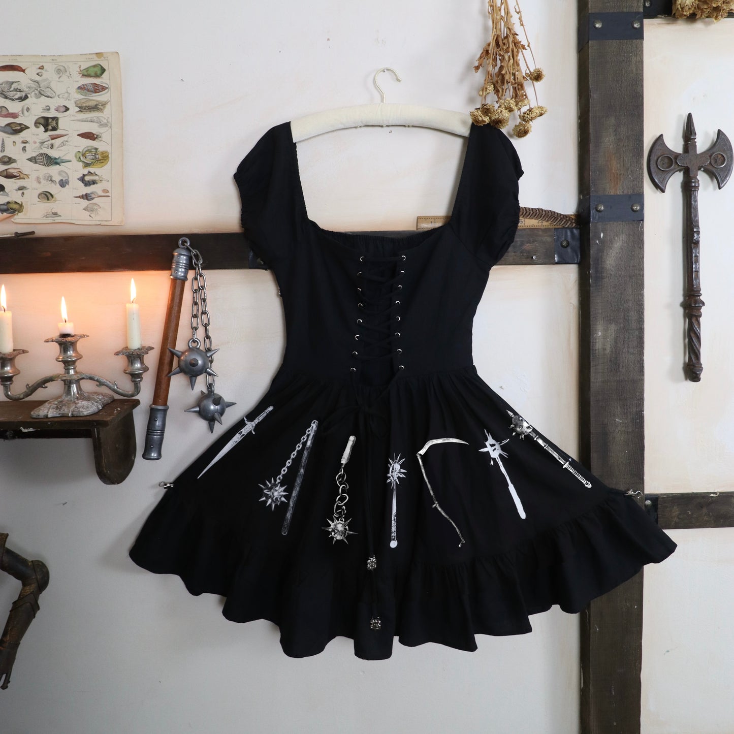 ✶ Oriana Mini weapon print dress ✶