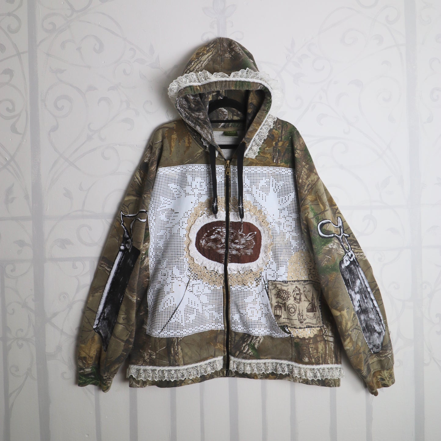 ✶ Southern Gothic zip up hoodie ✶ Size XXL